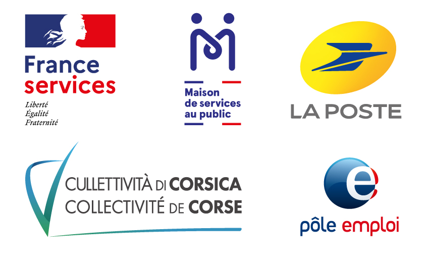 France Services, MSAP, La Poste, Collectivité de Corse / Cullettvità Di Corsica, Pôle emploi Corse
