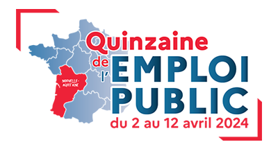 Logo de la Quinzaine de l'emploi public 2024 en Nouvelle-Aquitaine